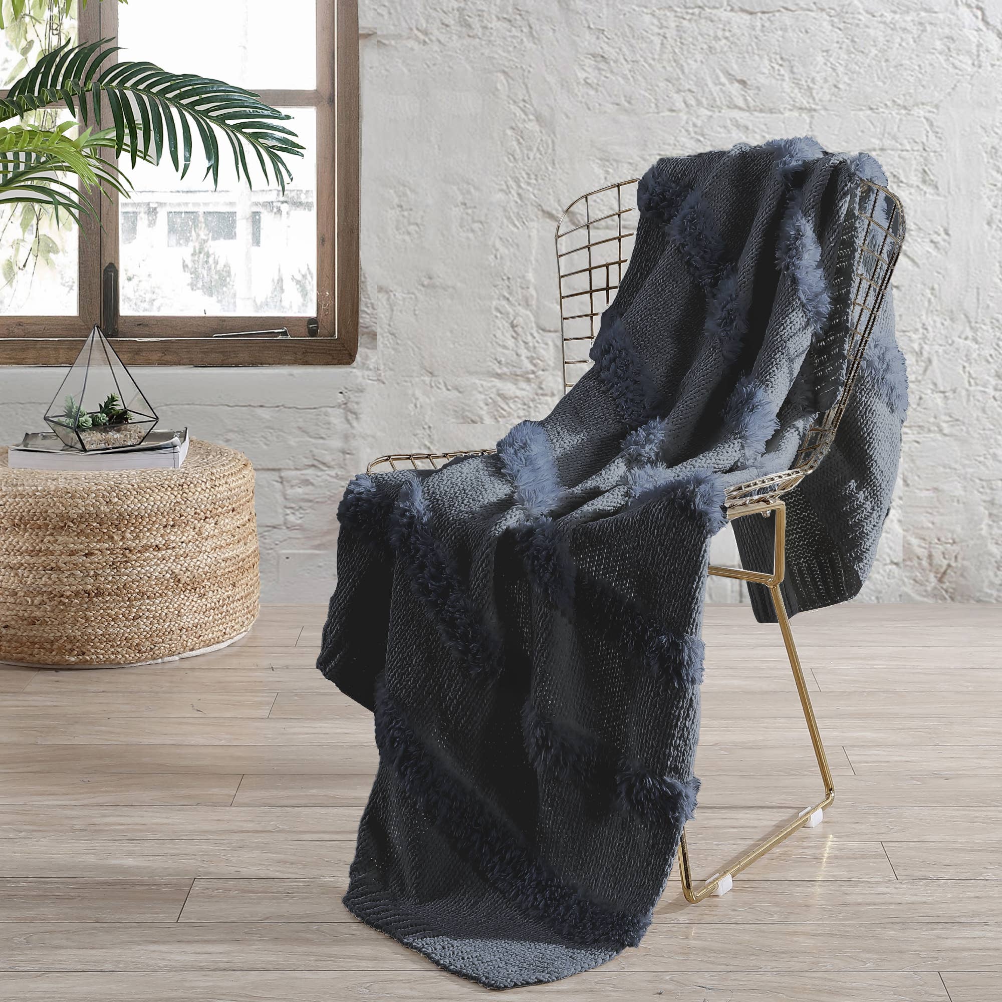 Farrah 50 x 60 Inch Throw: Ivory - HER Home Design Boutique
